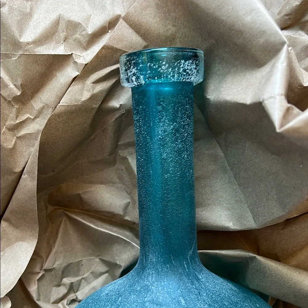 West Elm Blue Glass Vase - Picture 2 of 4